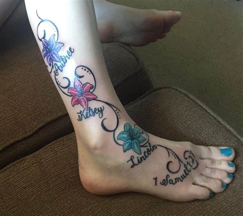 Kids Names Tattoo Ideas Saved Tattoo Leg 1 Vine Foot Tattoos 12