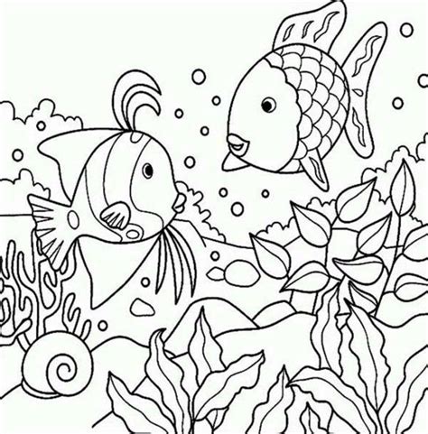 Rainbow Fish Coloring Pages Of Sea Animals Fish Coloring