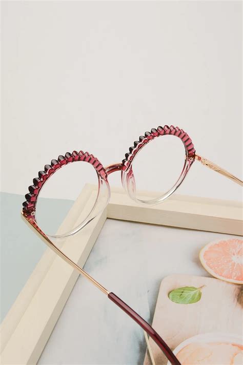 95791 Round Purple Eyeglasses Frames Leoptique