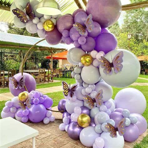 Buy 126pcs Purple Butterfly Baby Girl Balloon Garland Arch Kit Theme