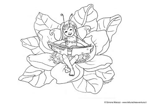 Coloring Page fairy with book - free printable coloring pages - Img 12399