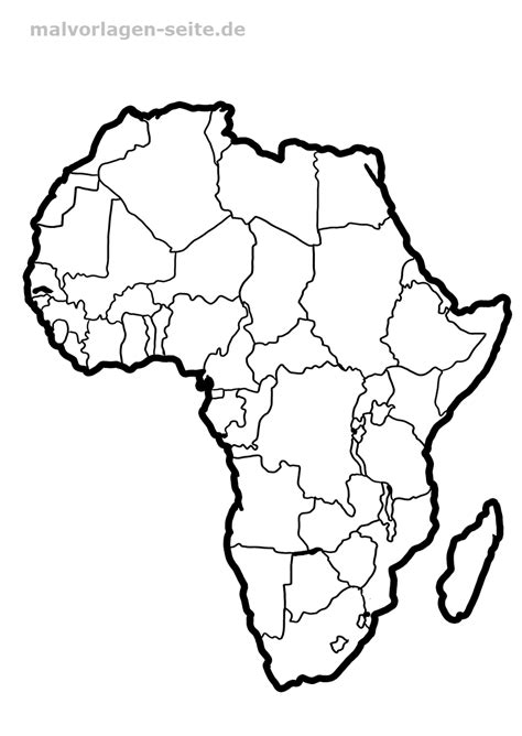 In vielen sprachen stammt das wort für kontinent ebenfalls aus dem lateinischen continens. Landkarte Afrika - Kostenlose Ausmalbilder