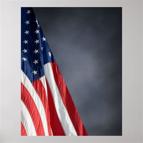 Compact Photo Backdrop Us Flag On Gray Blue Poster