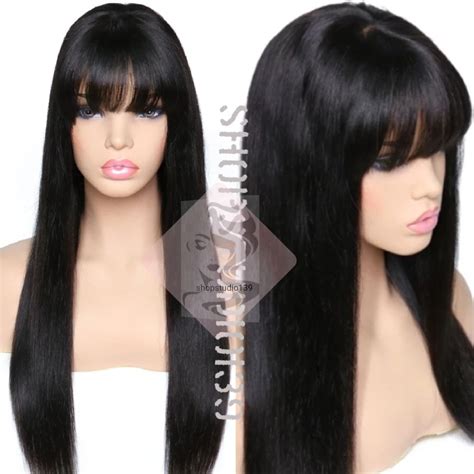 Maryjoe Glueless Human Hair Lace Front Wig With Bangs And Bleached