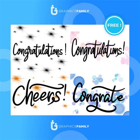Free Congrats Lettering Congratulation Text Labels Cheers Sign