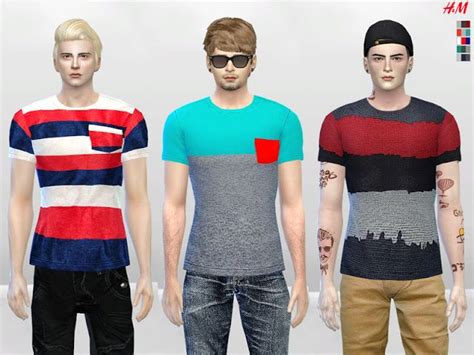 Sims 4 Ccs The Best Striped And Curved Slim Fit Tees By Mclaynesims