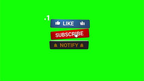 3d Likesharesubscribe Button Green Screen No Copyright Animated