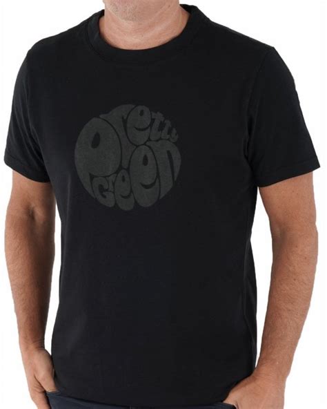 Pretty Green Logo T Shirt Black 80s Casual Classics