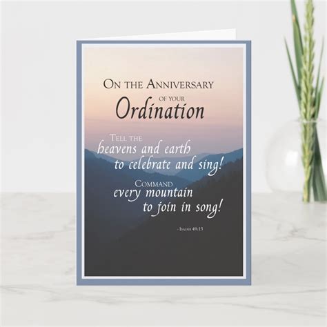 2687 Anniversary Of Ordination Card Zazzle