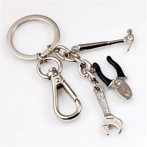 Wrench Vice Claw Hammer Keychain Cute Key Ring For Women Tools Key