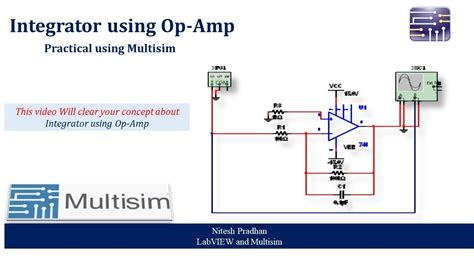 Integrator Using Op Amp Practical Using Multisim Youtube