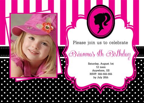 Girlie birthday with barbie invitation template. Pin on Barbie Birthday Invitations and party Supplies