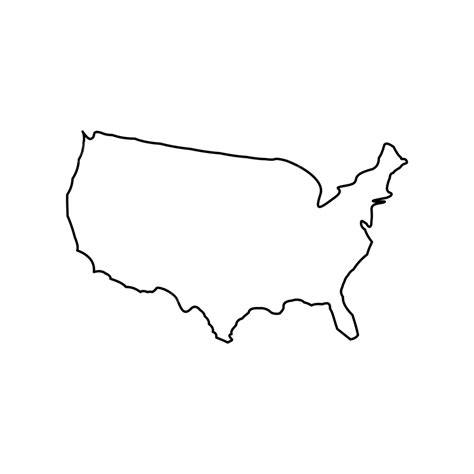Map Of America Black Color Icon Icon Silhouette Outline Vector Icon