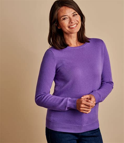 Woolovers Ladies Cashmere And Merino Crew Neck Knitted Sweater Jumper