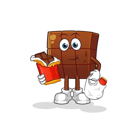 Barra De Chocolate Comer Vector De Dibujos Animados De Mascota De