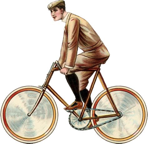Vintage Bicycle Image Young Man On Bike The Graphics Fairy