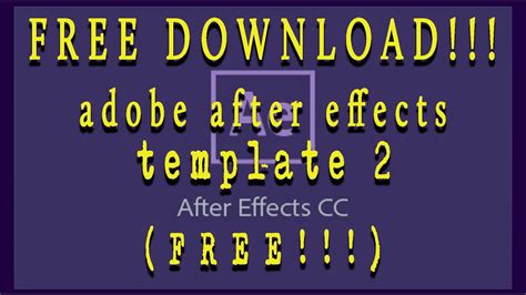 FREE ADOBE AFTER EFFECTS TEMPLATE 2 (download link at the description