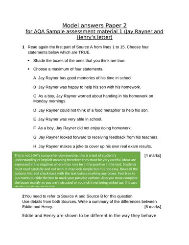 • you must answer each question in the space provided for that. Aqa English Language Paper 2 Question 5 Model Answers ...