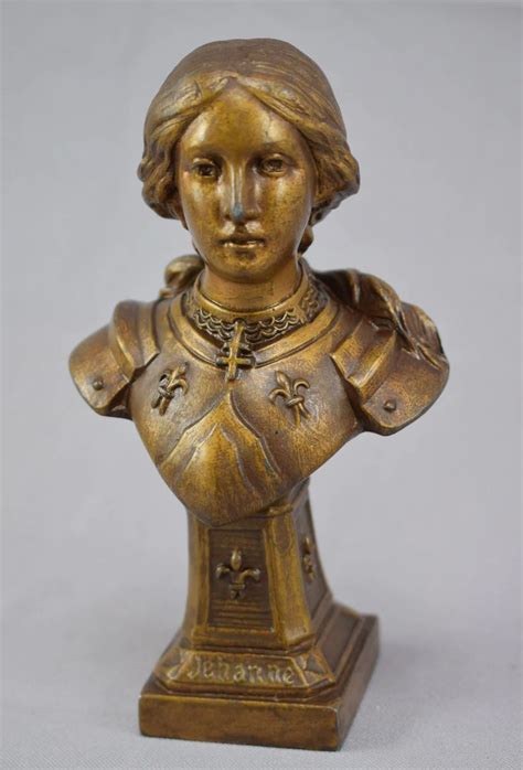 Saint Joan Of Arc Statue Bust Signed Defer Statue Jeanne Darc