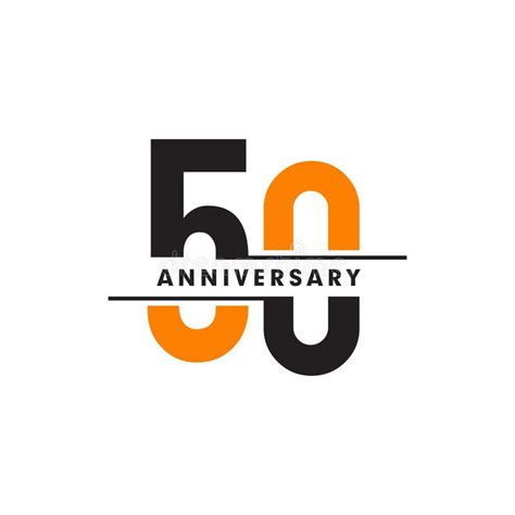 50th Celebrating Anniversary Emblem Logo Design Stock Vector