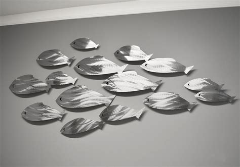 Metal Wall Art Fish Shoal Sculpture Tropical Modern Decor Etsy