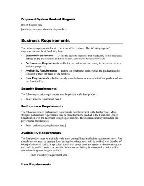40 Simple Business Requirements Document Templates Intended For