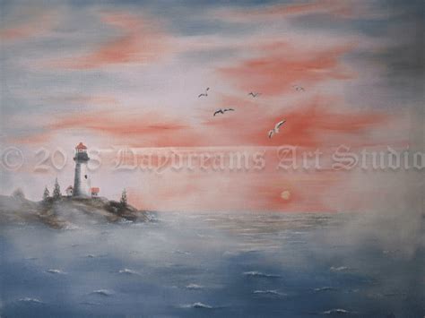 Foggy Lighthouse Daydreams Art Studio