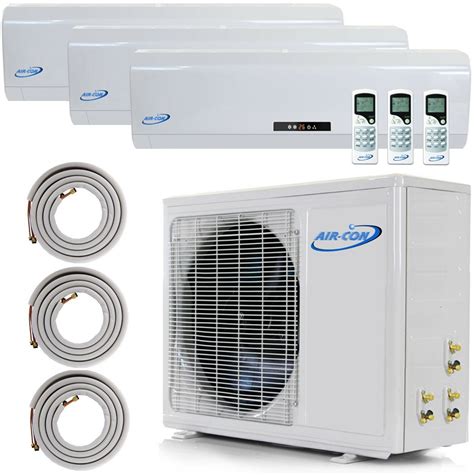 Tri 3 Zone Mini Split Air Conditioner Ductless Heat Pump 21 SEER 9000