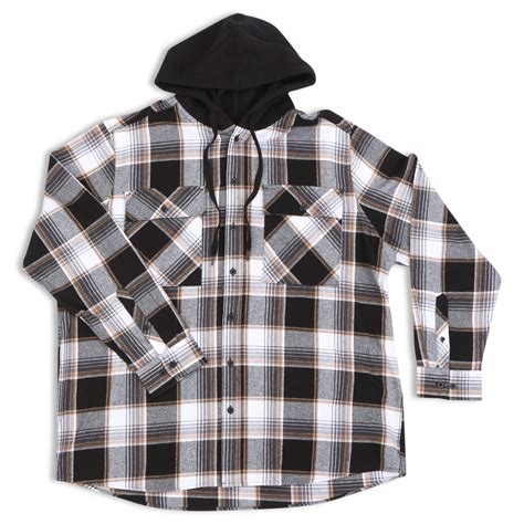 No Boundaries Mens And Big Mens Long Sleeve Hooded Flannel Shirt