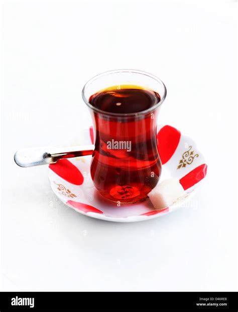 Turkish Tea Cay Served In Tulip Shaped Glass Stock Photo Alamy