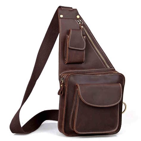 Military tactical crossbody sling bag for men. 1 strap backpack, brown cross body sling bag - BagsWish