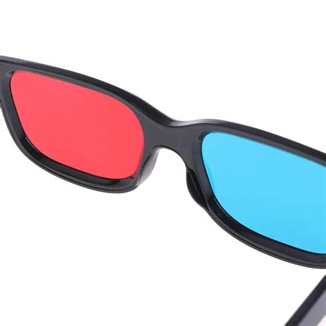 3d Glasses Universal Black Frame Red Blue Cyan Anaglyph 3d Glasses 0 2mm For Movie Game Dvd