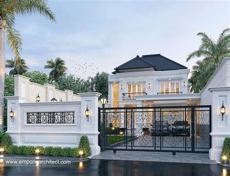 Desain Tampak Depan Dengan Pagar Rumah Klasik 2 Lantai Bapak Irman Di