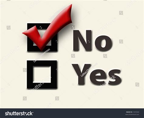 Yes No Checkboxes Red Checkmark No Stock Illustration 1072343