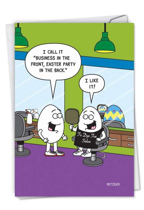 Easter Haircut Cartoons Easter Greeting Card By Scott Metzger