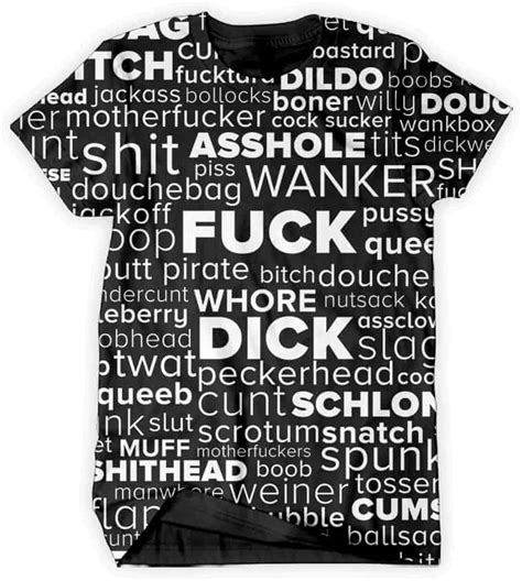 Swear Words T Shirt Men S Short Sleeve Designed By Squeaky Chimp