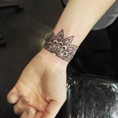Mandala Wrist Tattoo On Cool Wrist Tattoos Flower