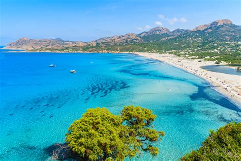 View Of Ostriconi Beach With Beautiful Sea Lagoon Corsica Island