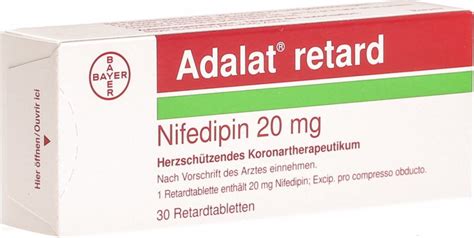 Adalat Retard Tabletten 20mg 30 Stück In Der Adler Apotheke