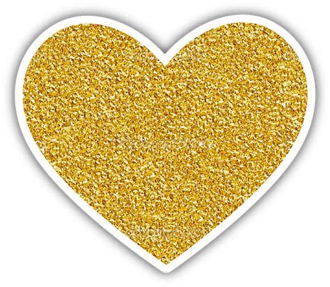 Gold Glitter Heart Gold Heart Sticker Hd Png Download Original
