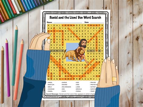 Daniel And The Lions Den Word Search And Crossword Puzzle Etsy España