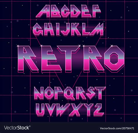 80s Retro Alphabet Font
