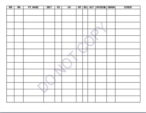 Free Printable Cna Daily Assignment Sheets Report Sheets