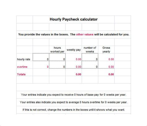 Hourly Paycheck Calculator Templates 10 Free Docs Xlsx And Pdf