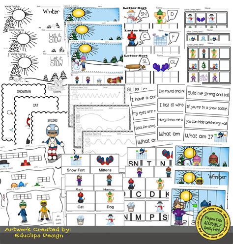 33 + Winter Theme Activities for Preschoolers and Kindergarten