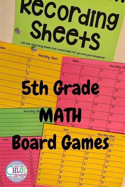 5th Grade Math Centers Math Review Board Games For The Entire Year