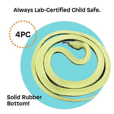Boley Jumbo Snakes 4 Pack 52 Long Realistic Rubber Fake Snake Toy