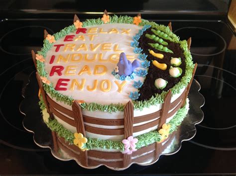 Maybe you would like to learn more about one of these? Vegetable Garden Retirement Cake - two 10" yellow cake ...
