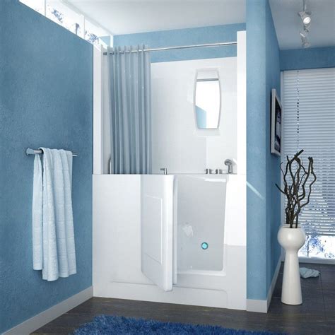 A walk in tub is fitted with a door that. Small Bathroom Tub Shower Combo Remodeling Ideas | Walk in ...