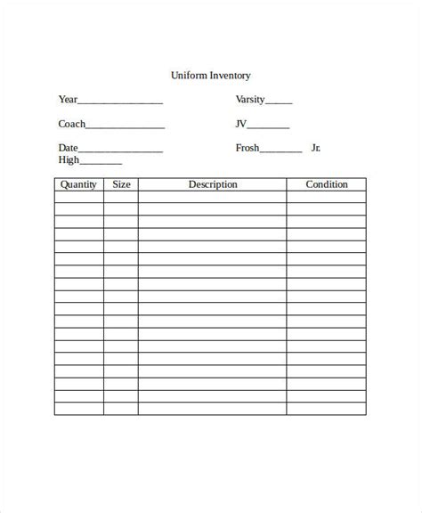 Uniform Inventory Sheet Excel Ms Excel Templates Vrogue